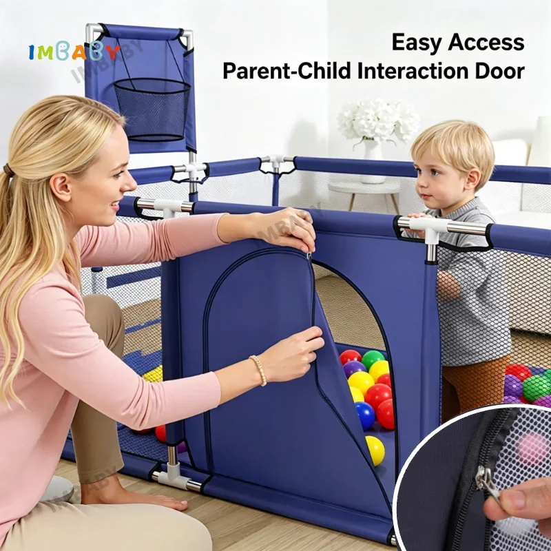 IMBABY corralito infantil con valla de seguridad - imagen 2