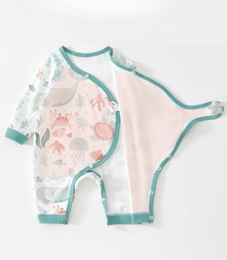 Pelele de algodón puro para bebé – Estampado mariposa neonatal - imagen 2