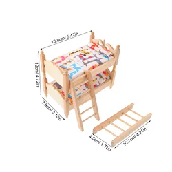 Cama alta de dos niveles para casas de juego imaginarias infantiles