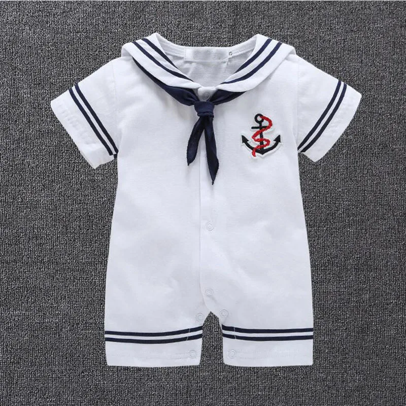 Mono de verano estampado con bufanda azul marino para bebé - imagen 3