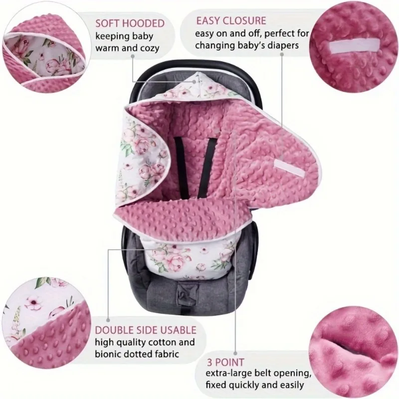Manta de bebé reversible suave y acogedora para invierno - imagen 4