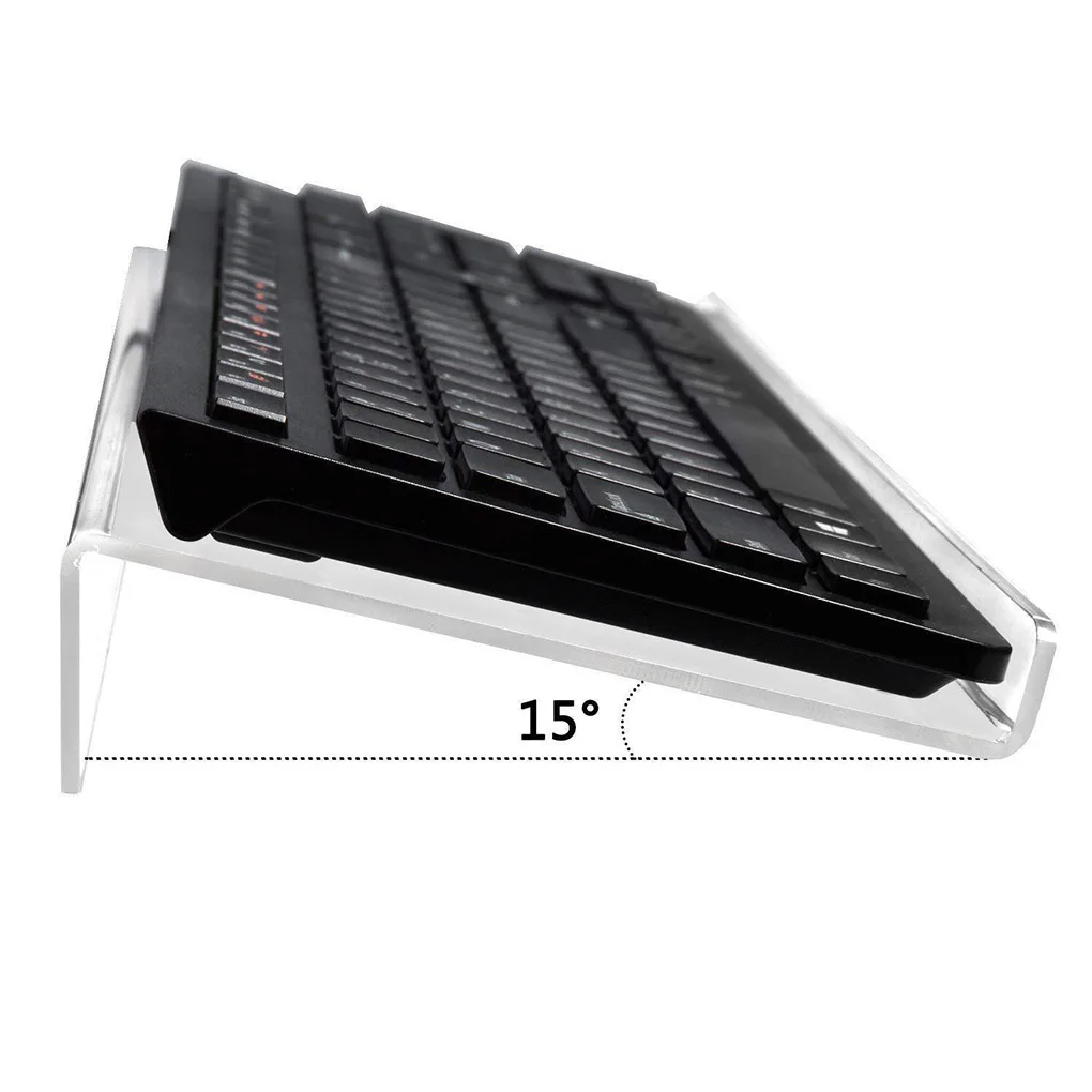 Detalle del soporte transparente antideslizante para teclado