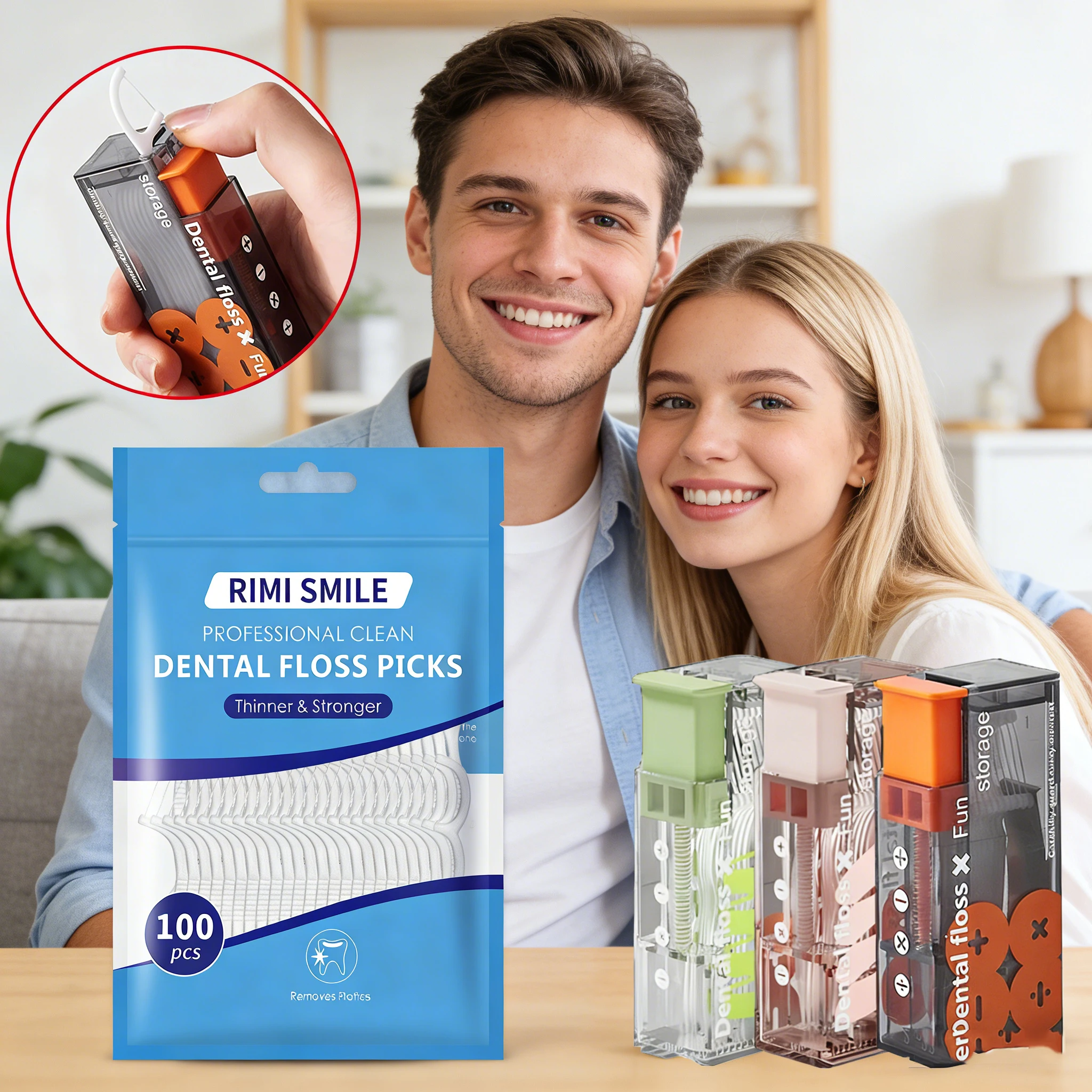 Hilo dental desechable automático en bolsa, ideal para viajes y camping - imagen 2