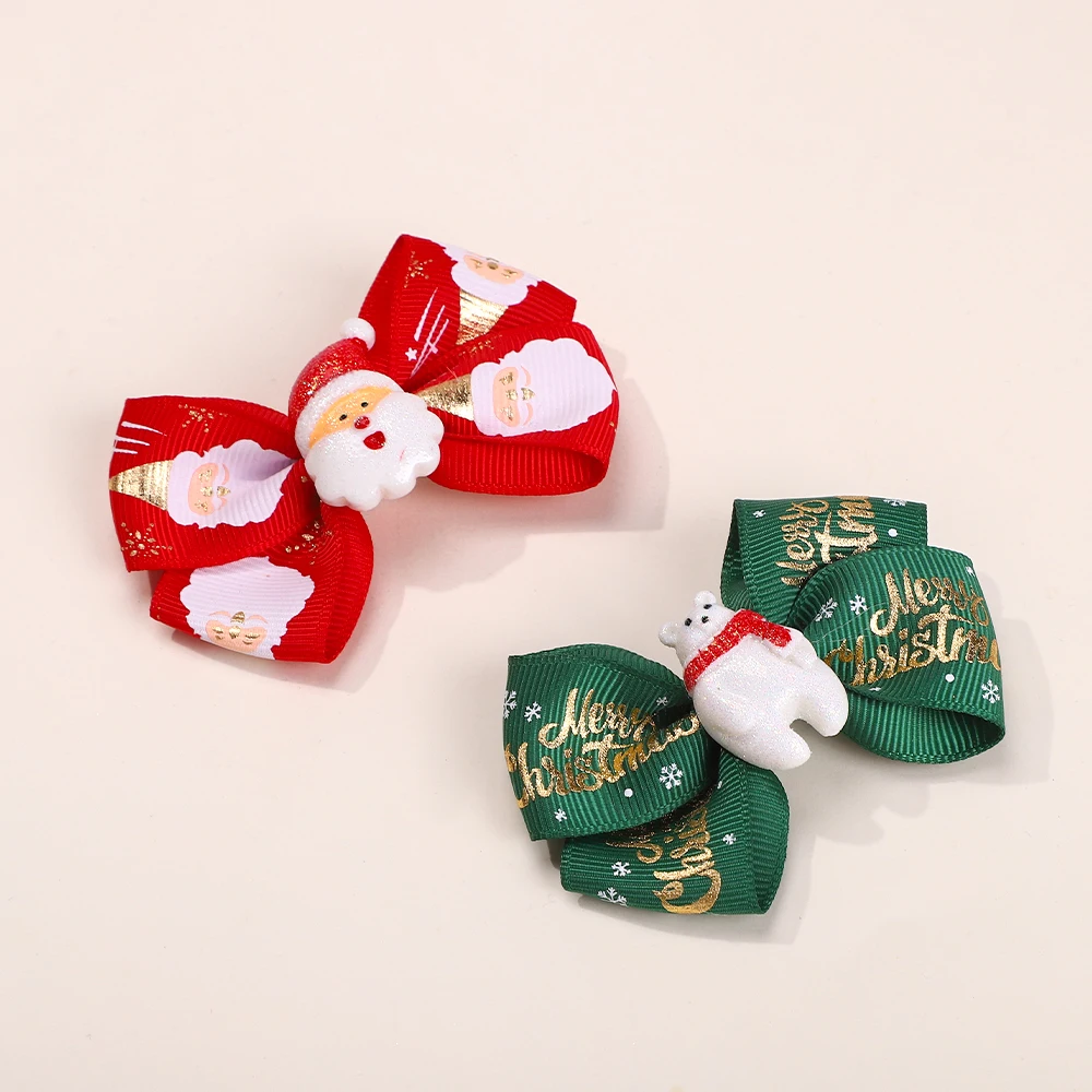 Horquillas navideñas Papá Noel para niña – Fiesta infantil