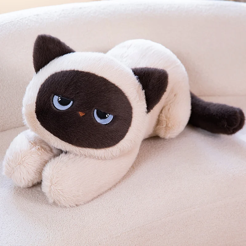 Peluche de gato siamés largo en felpa suave para sofá y cama - imagen 5