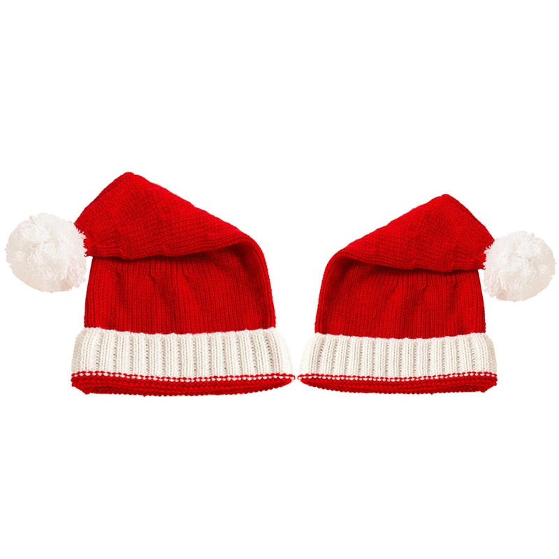 Vista del gorro de Navidad de punto