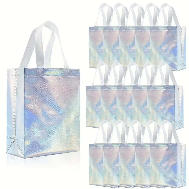 Bolsas de regalo láser iridiscentes con asa resistente ZYF - imagen 5