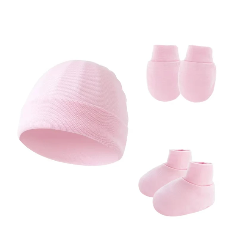 Conjunto recién nacido: gorro, guantes y calcetines de algodón - imagen 3