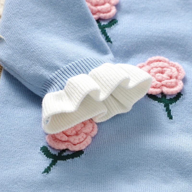 Peleles de punto para bebé con estampado floral azul - imagen 5