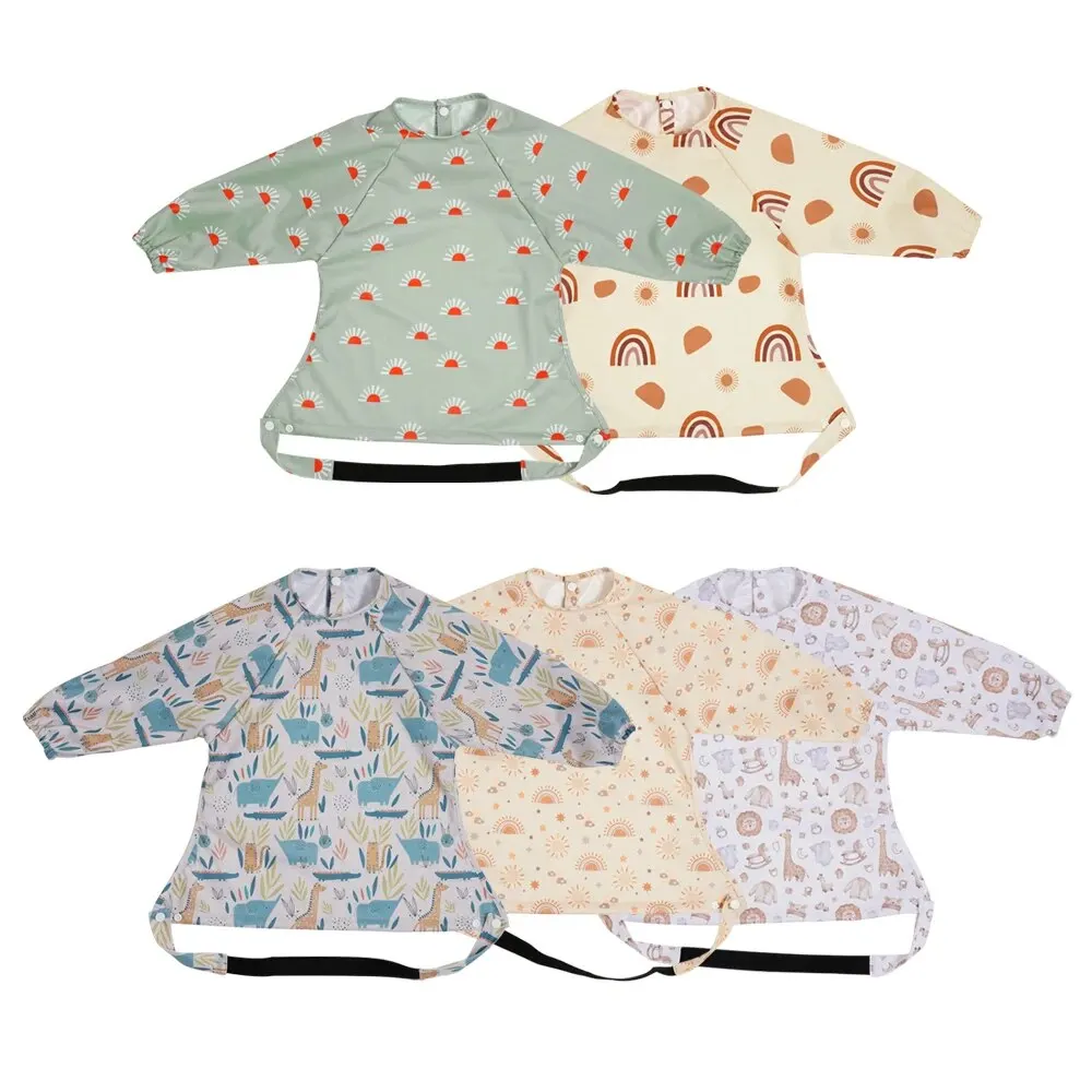 Babero de alimentación impermeable manga larga lavable a máquina