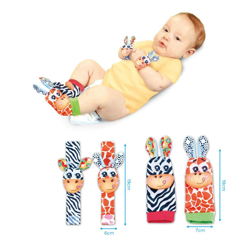 Calcetines con sonajero para bebé – dibujos y correa en la muñeca - imagen 2