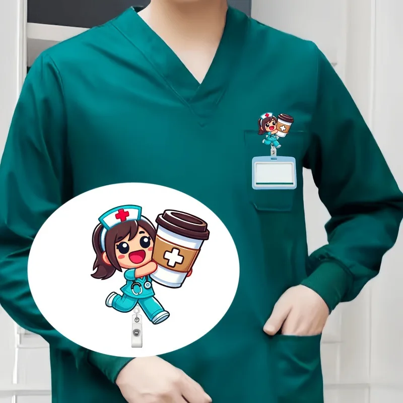 Clip retráctil acrílico porta tarjetas de identificación para hospitales - imagen 3