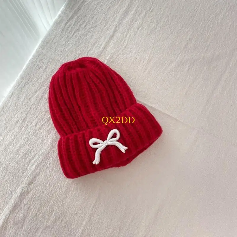 Gorro niña de punto suave con lazo – Cálido y elegante para invierno - imagen 3