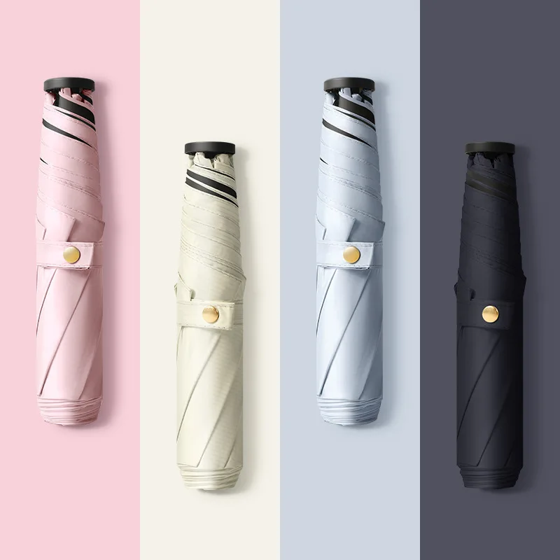 Paraguas ultraligero plegable de tres secciones con protección UV - imagen 3