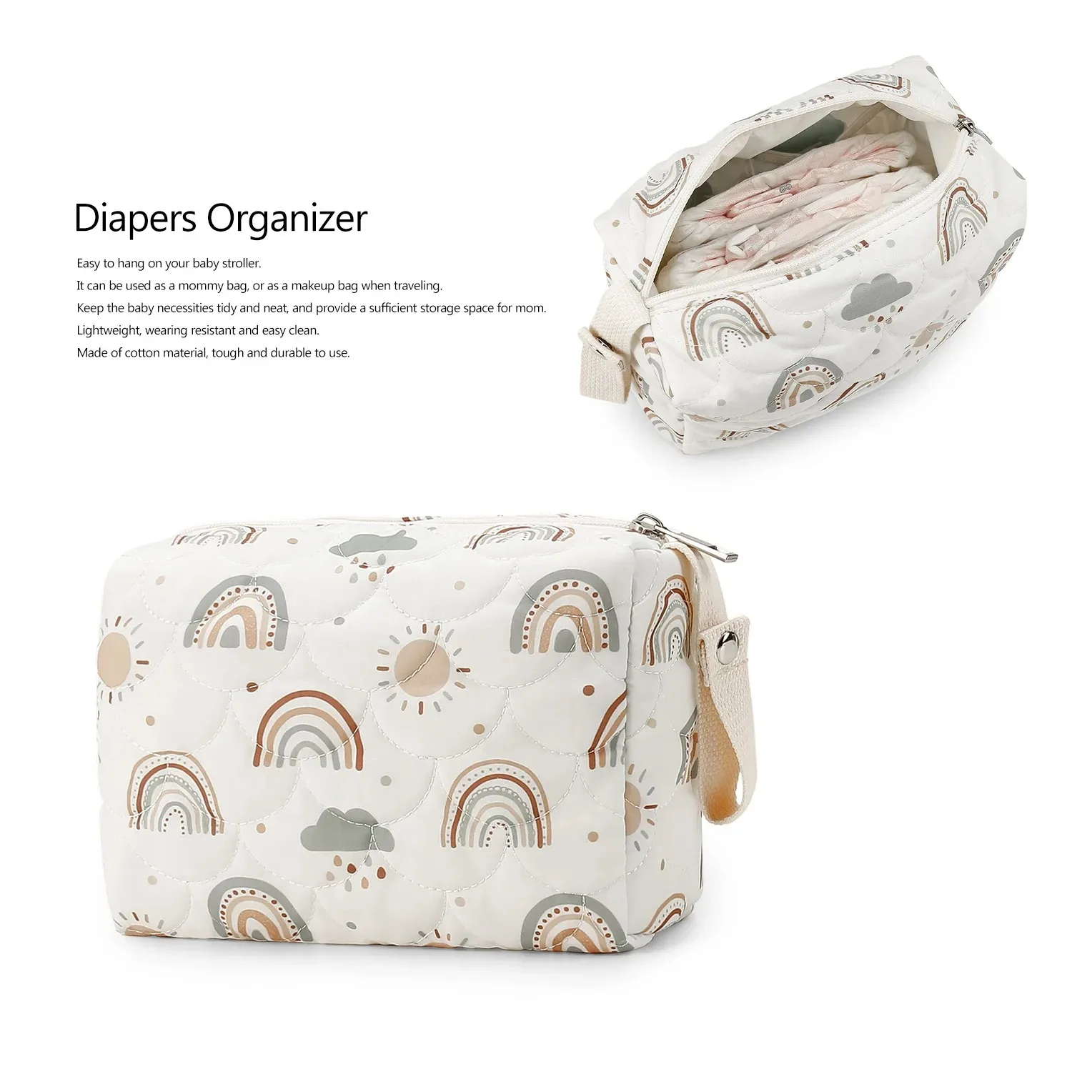 Bolsa organizadora de pañales colgante para carrito con dibujos - imagen 5