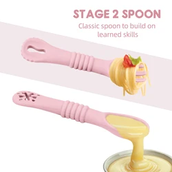 Cubiertos de silicona para bebé – Set de entrenamiento