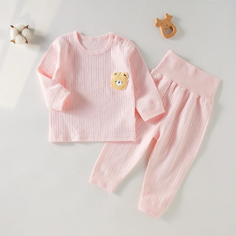 Conjunto pijama de algodón para bebé de manga larga sin costuras - imagen 3