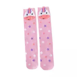 Calcetines altos en algodón suave con estampado de animales para niñas