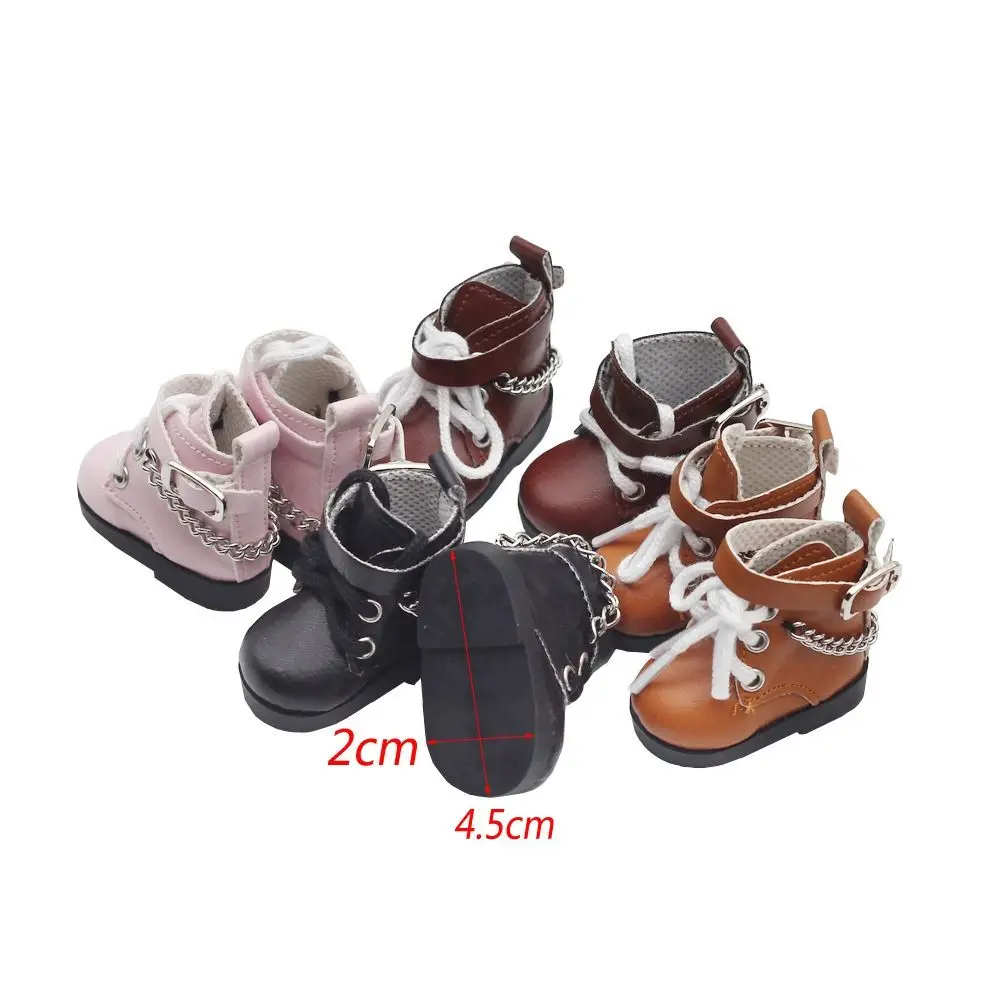 Zapatos de muñeca de cuero PU con cadena y botas mini - imagen 3