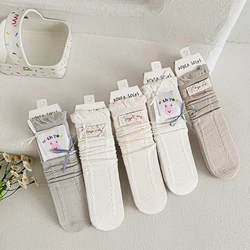 Calcetines finos de encaje con lazo y volantes para niño y niña