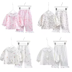 Pijama de verano para niña estilo princesa, manga larga