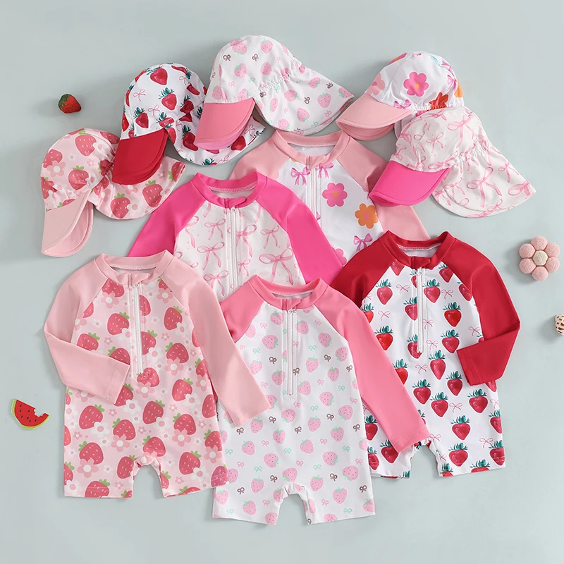 Tregren traje de baño manga larga para niña con estampado floral - imagen 5