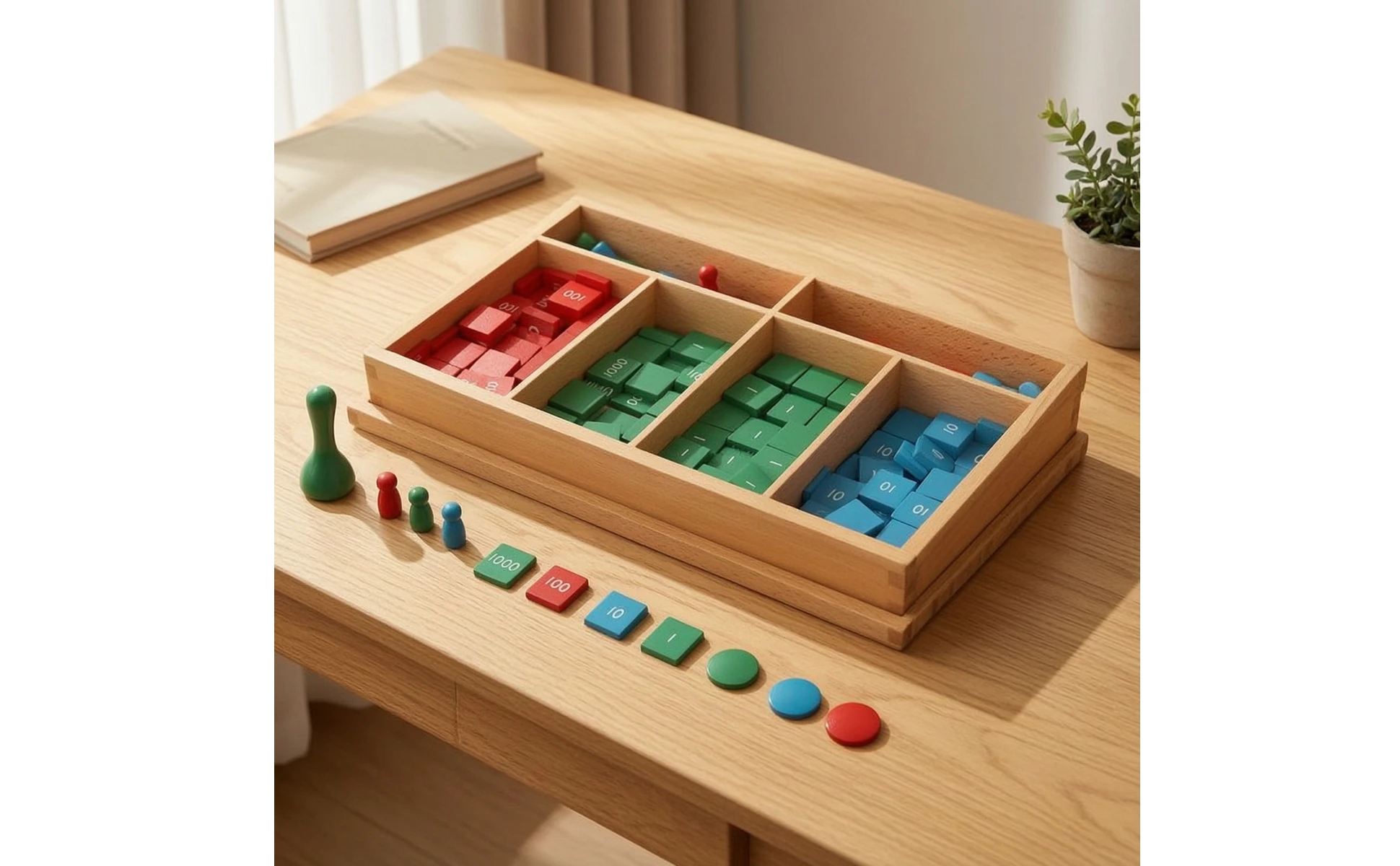 Tabla de conteo con compartimentos para clasificar