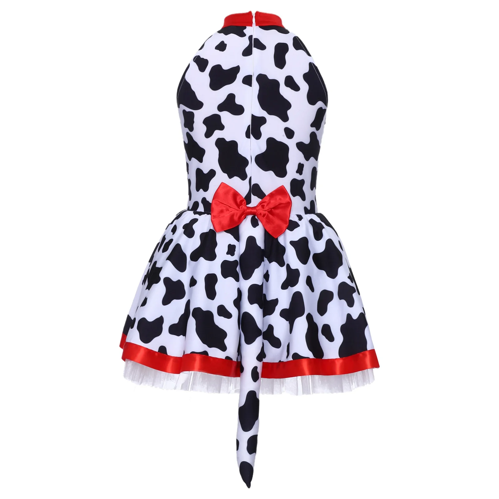 Disfraz dálmata para niñas con vestido de malla y cola - imagen 3