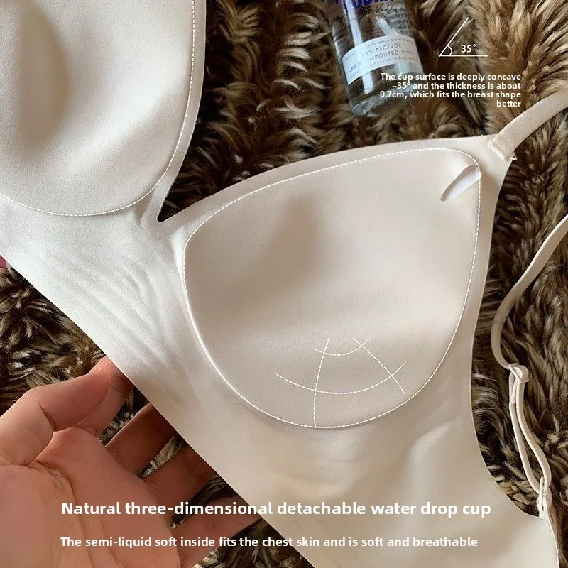 Sujetador sin costuras de estampado pequeño con efecto push-up antideslizante - imagen 5