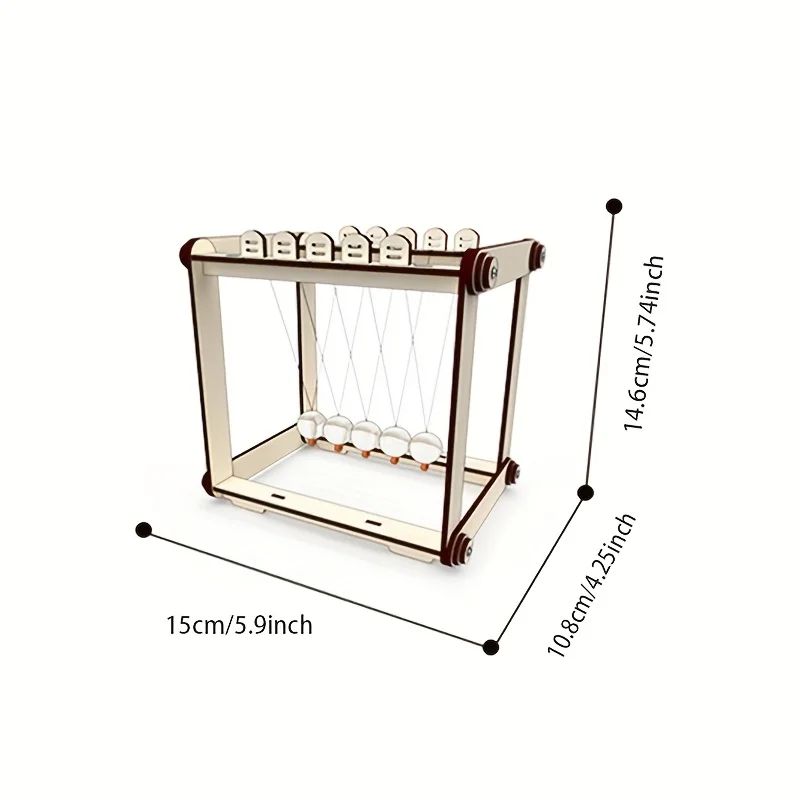Kit péndulo Newton de madera educativo STEM - imagen 2