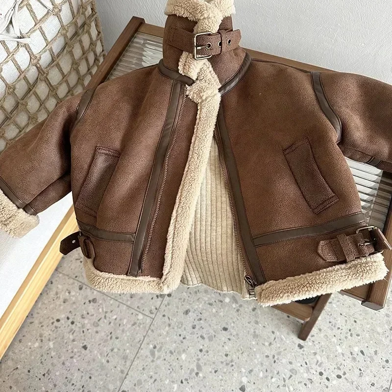 Chaqueta de invierno infantil con capucha y forro polar suave - imagen 2