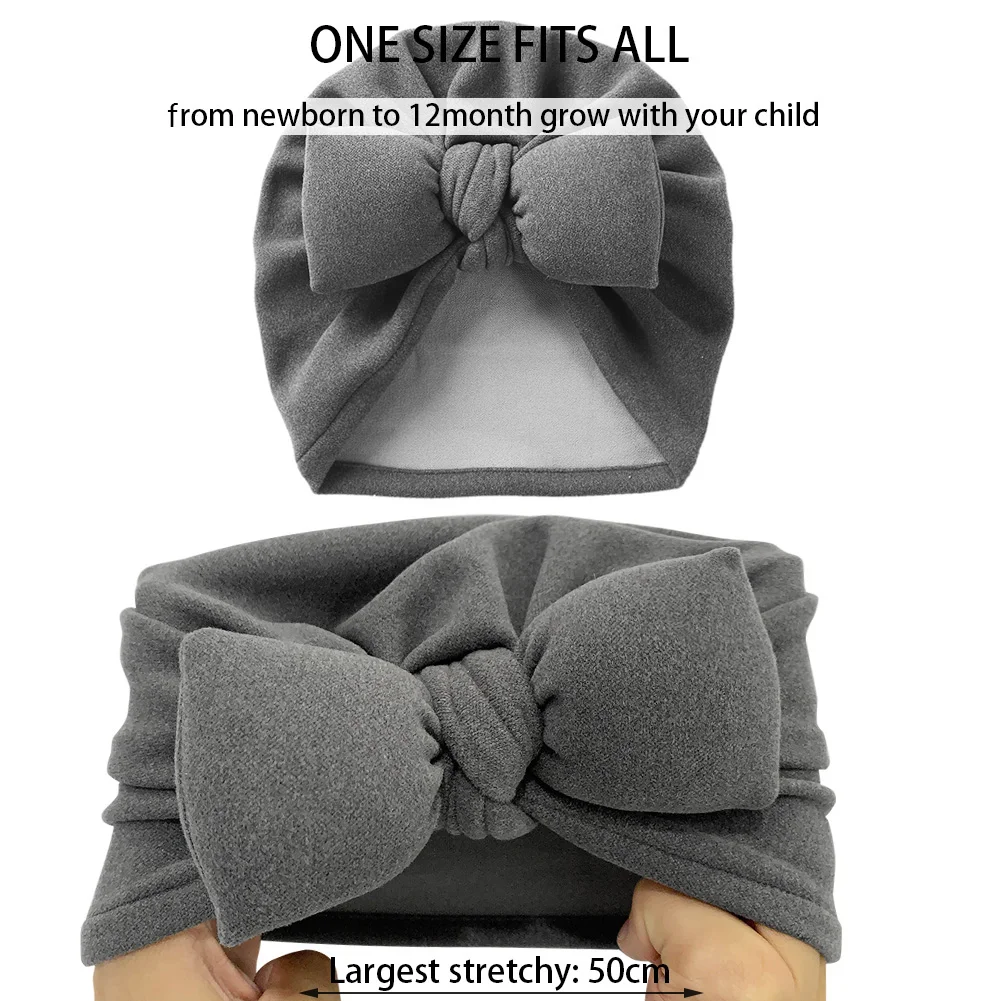 Gorro de cachemira para bebé – Cálido con lazo para otoño e invierno - imagen 2