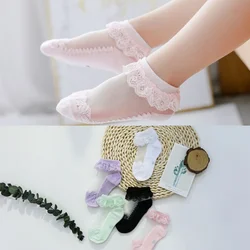 Calcetines invisibles ultrafinos de verano con encaje para niñas