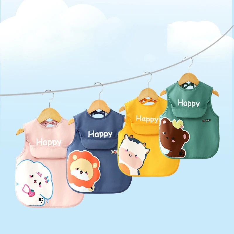 Babero impermeable sin mangas con animales de dibujos - imagen 5