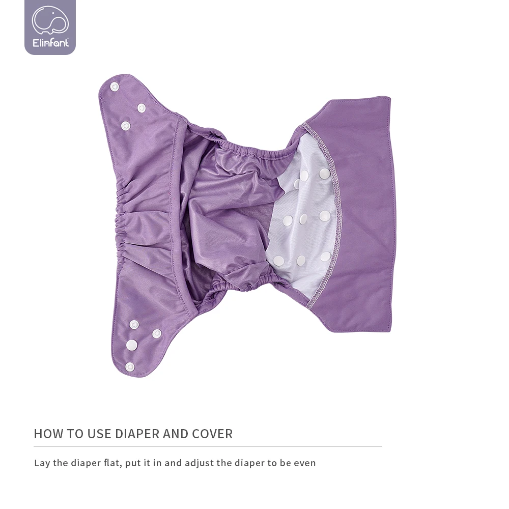 Elinfant cubierta de pañal impermeable reutilizable talla 3-15 kg - imagen 3