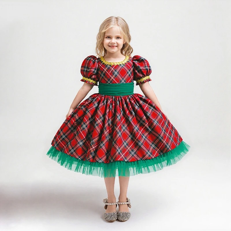 Vestido Navidad niña con lentejuelas y falda de tul