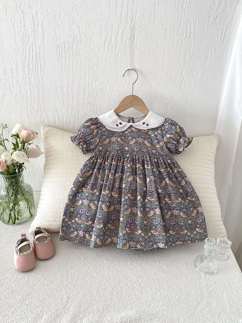 MILANCEL Vestido de verano floral para niña – Algodón suave - imagen 2