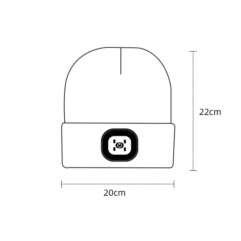 Gorro de invierno con luz LED recargable, para correr de noche - imagen 3