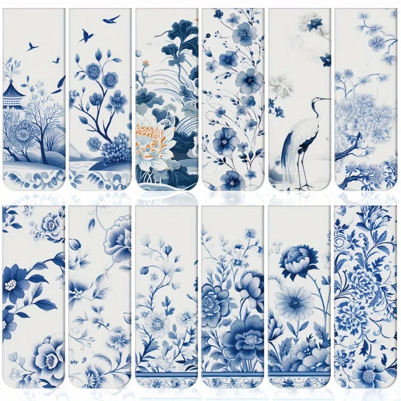 Marcadores magnéticos estilo porcelana azul y blanca