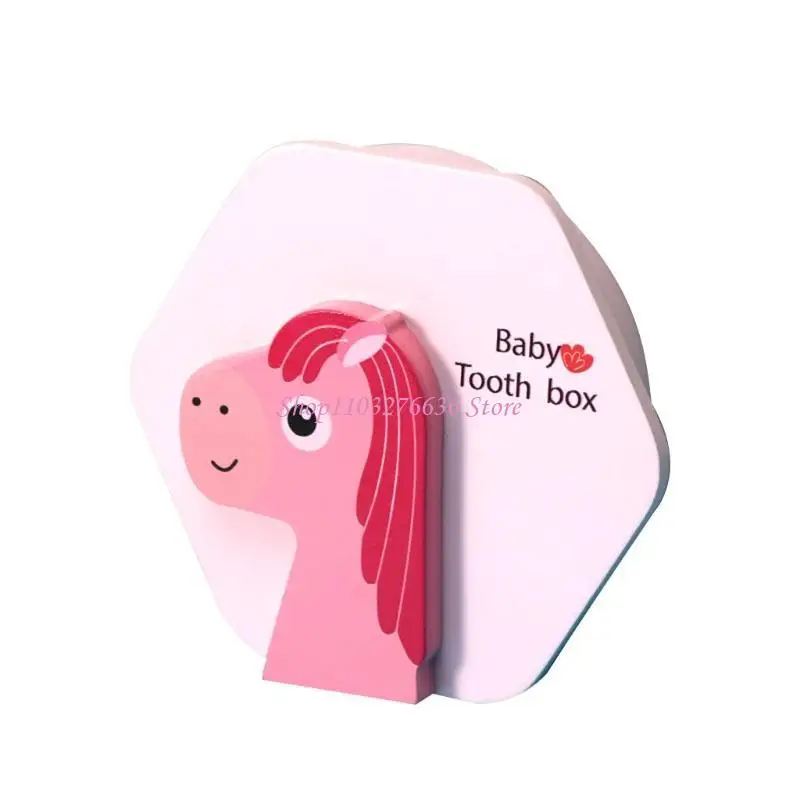 Caja de madera para dientes de leche ilustrados infantiles - imagen 2