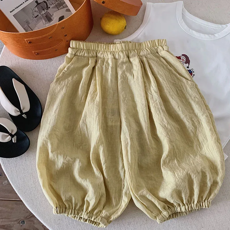 Pantalones niño de verano color sólido, holgados y cómodos - imagen 2