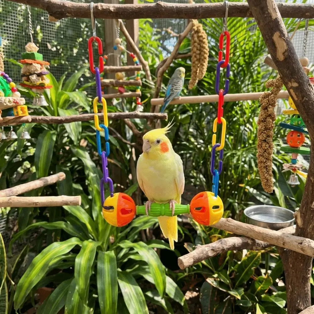 Columpio colgante para pájaros con campanas y soporte plástico - imagen 5