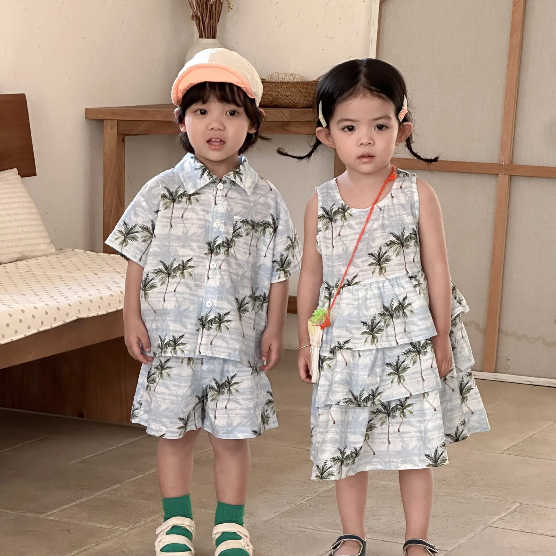 Conjunto de verano infantil: camiseta y pantalón corto de vacaciones