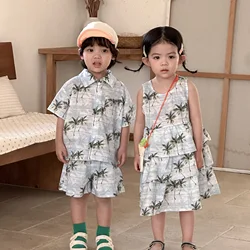 Conjunto de verano infantil: camiseta y pantalón corto de vacaciones