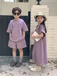 Milangel Conjunto Verano Rayas para Niños - Camiseta y Pantalón Corto
