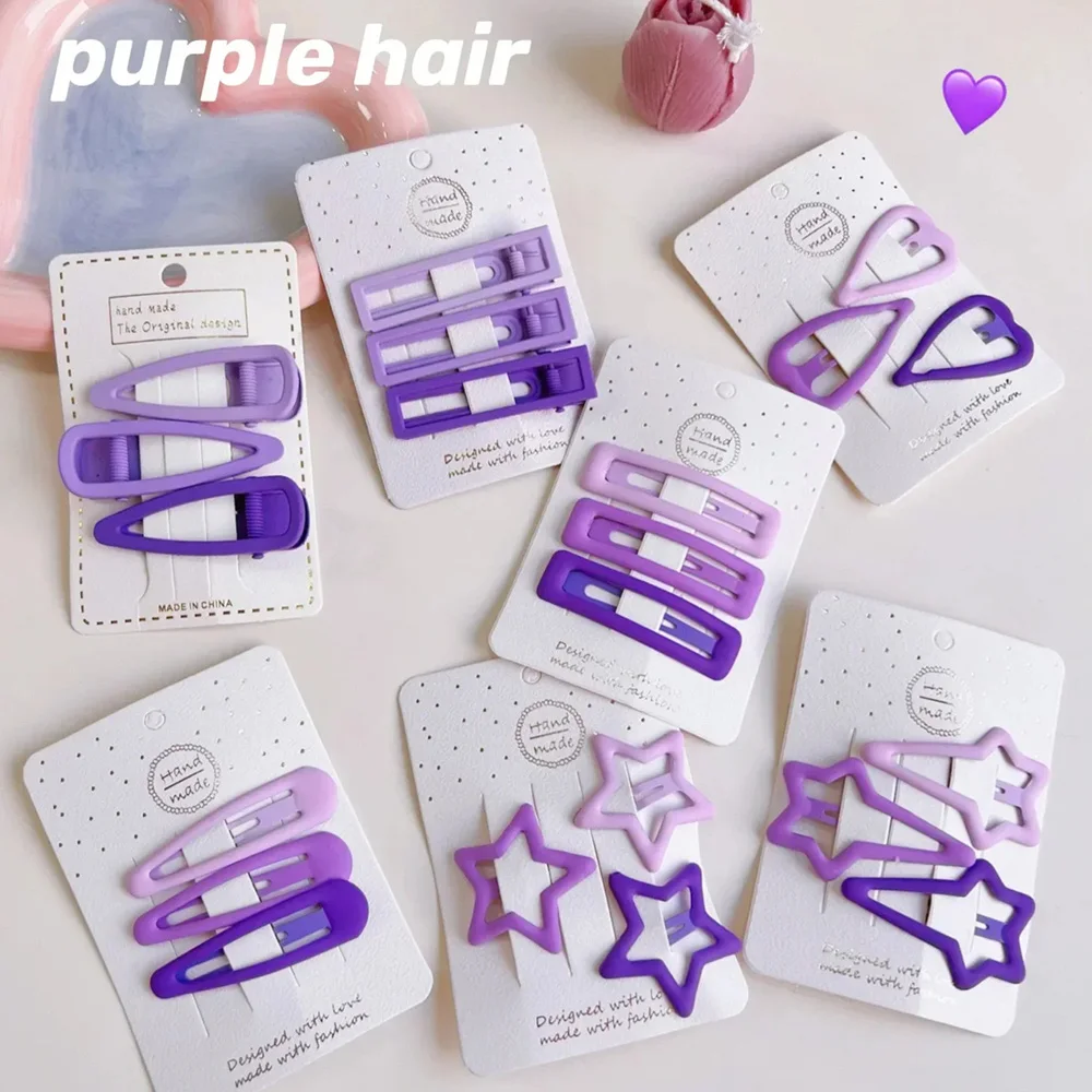 Pinzas para el cabello gradiente púrpura con estrella y gota - Niñas - imagen 5
