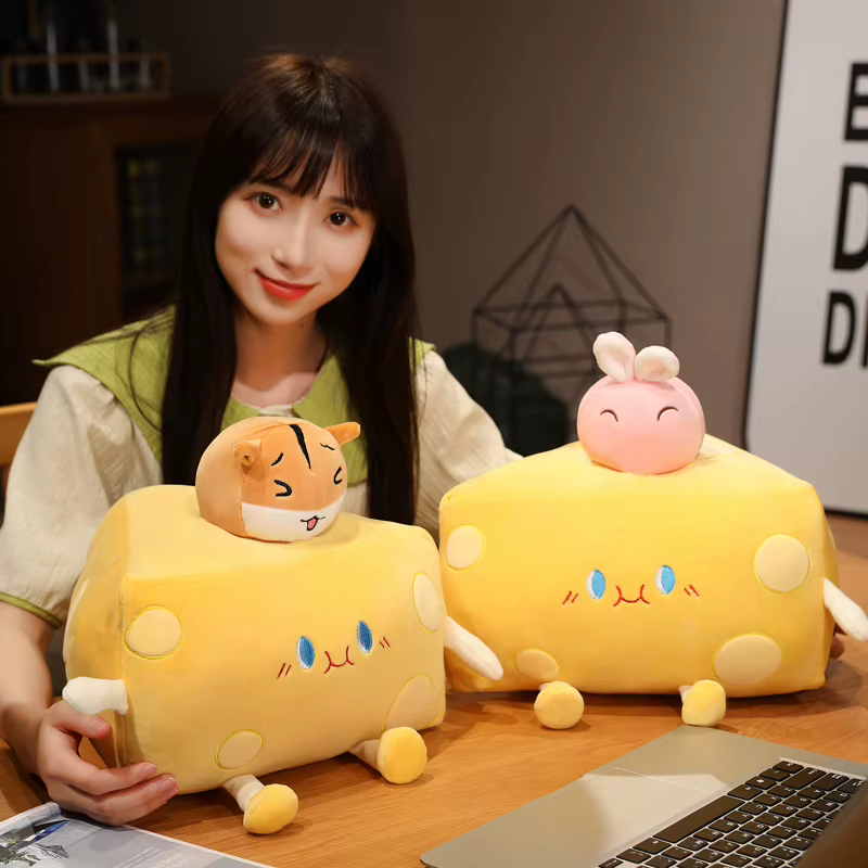 Peluche queso infantil – Cojín suave y divertido para niños - imagen 5