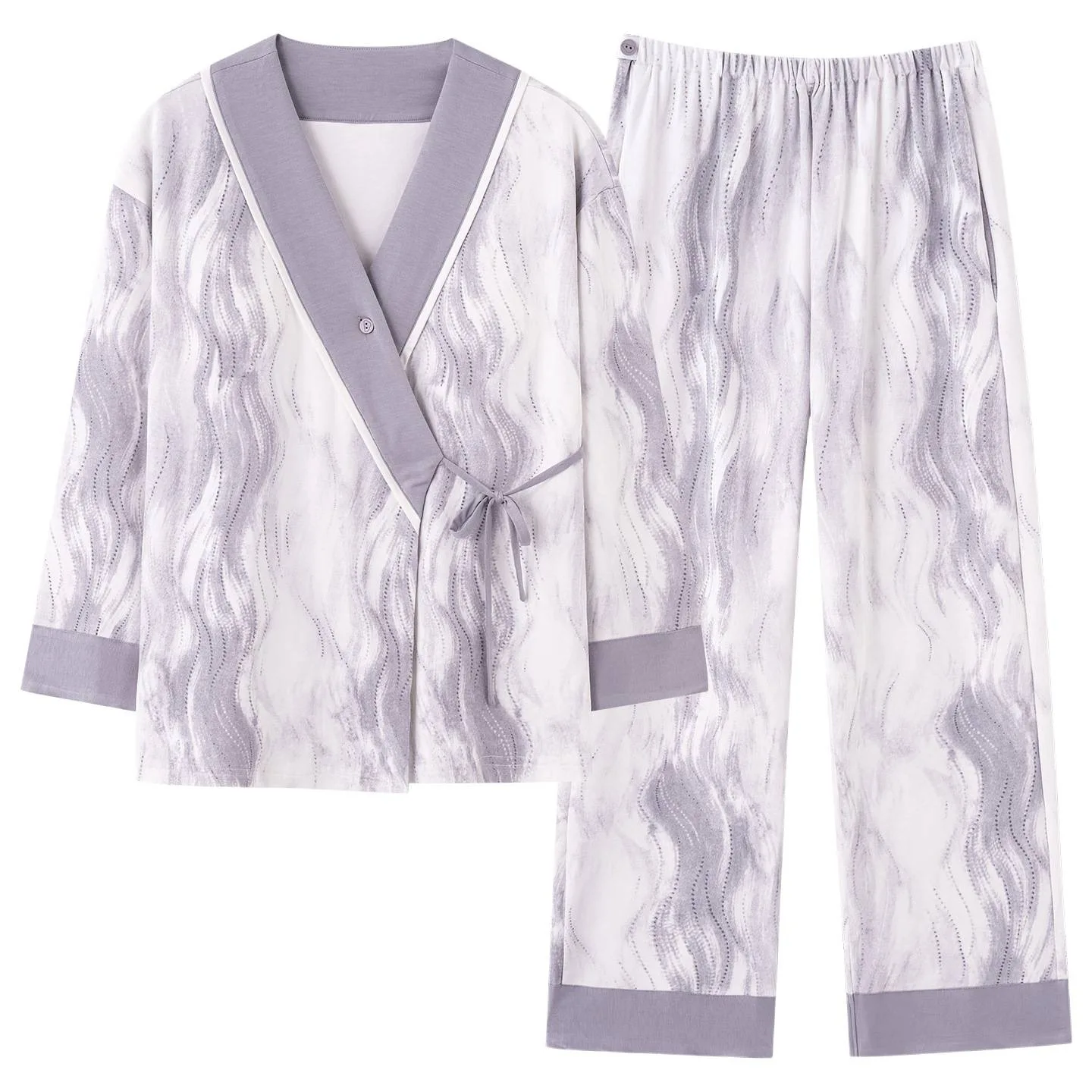 Pijama de lactancia de manga larga para posparto otoñal - imagen 5