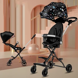 Cochecito doble plegable de cuatro ruedas para bebé