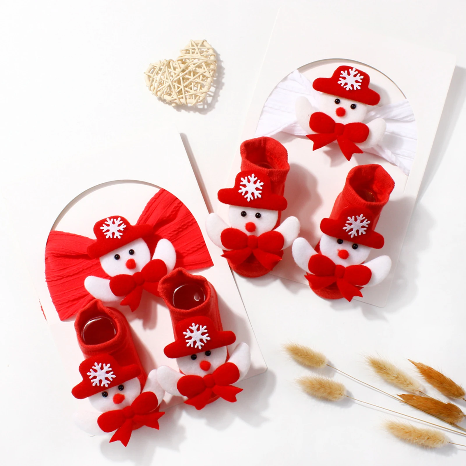 Conjunto de calcetines y diadema navideña para bebé y niña - imagen 3